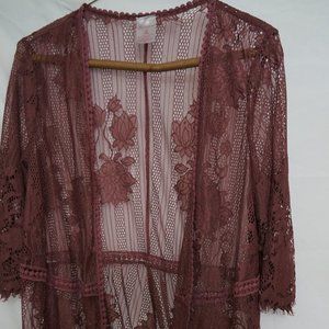 No Boundaries Soft Lace Cardigan with sleeves